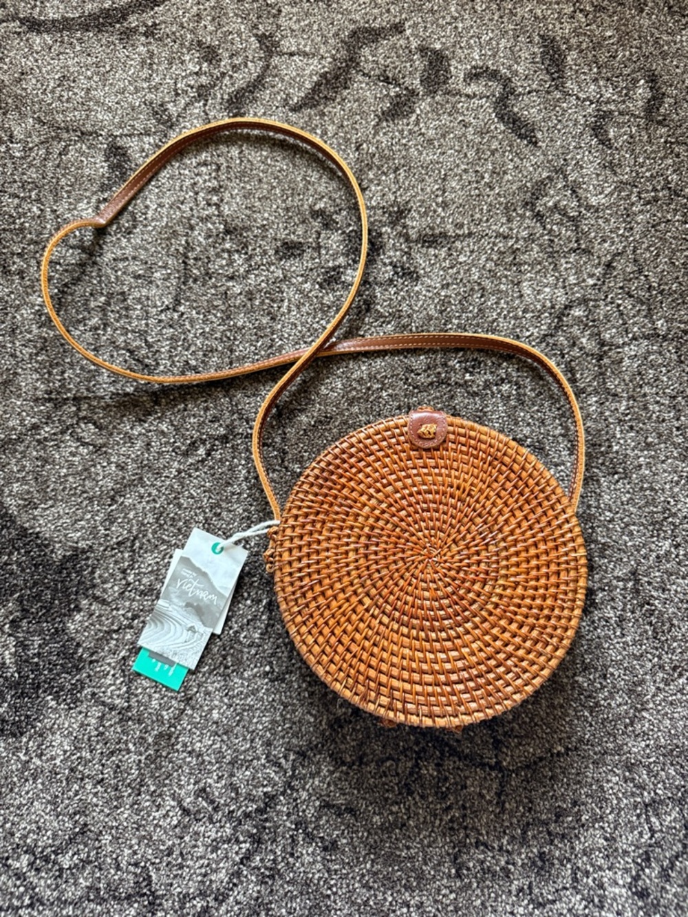 Round Woven Crossbody Purse NWT